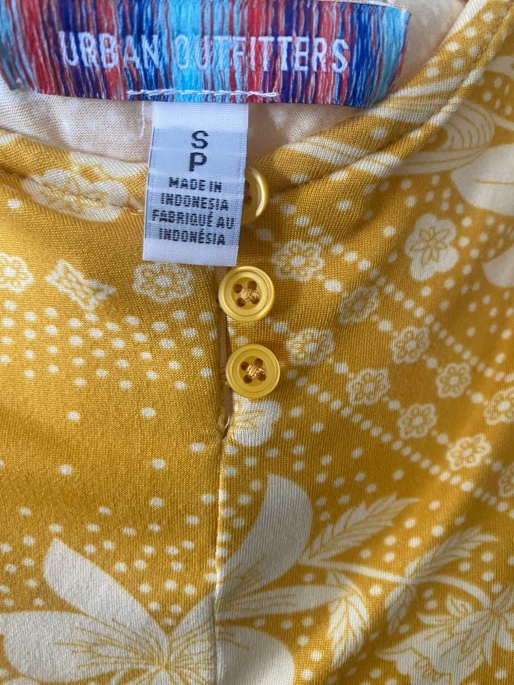 Urban Outfitters Yellow Floral Romantic Button-Front Top Dress - Picture 9 of 10